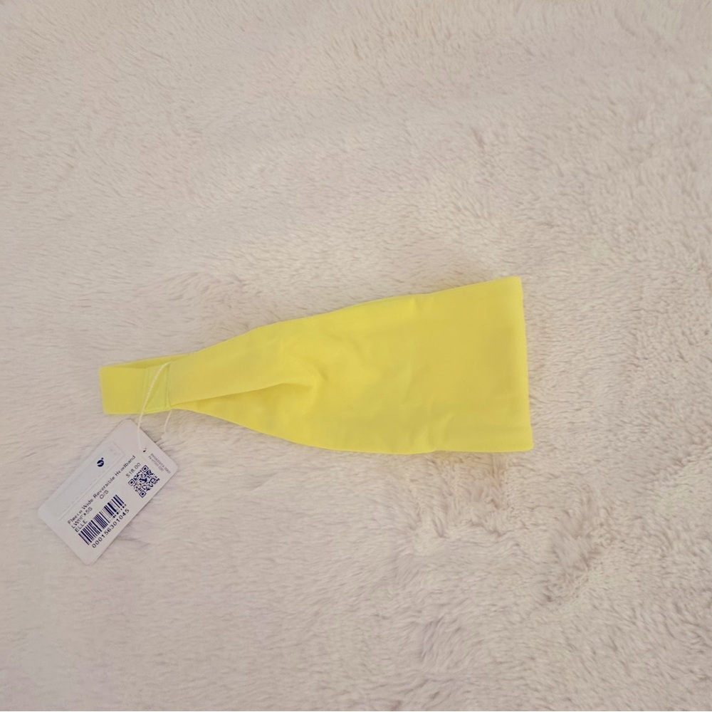 NWT Lululemon Wide Reversible Fleece Headband Electric Yellow - Picture 5 of 7